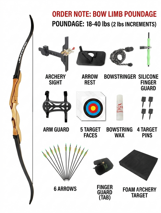 Odin "Ranger" Series: Wooden Recurve Bow - Ready-to-Shoot Package